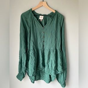 KNOX ROSE beautiful teal blouse- size large